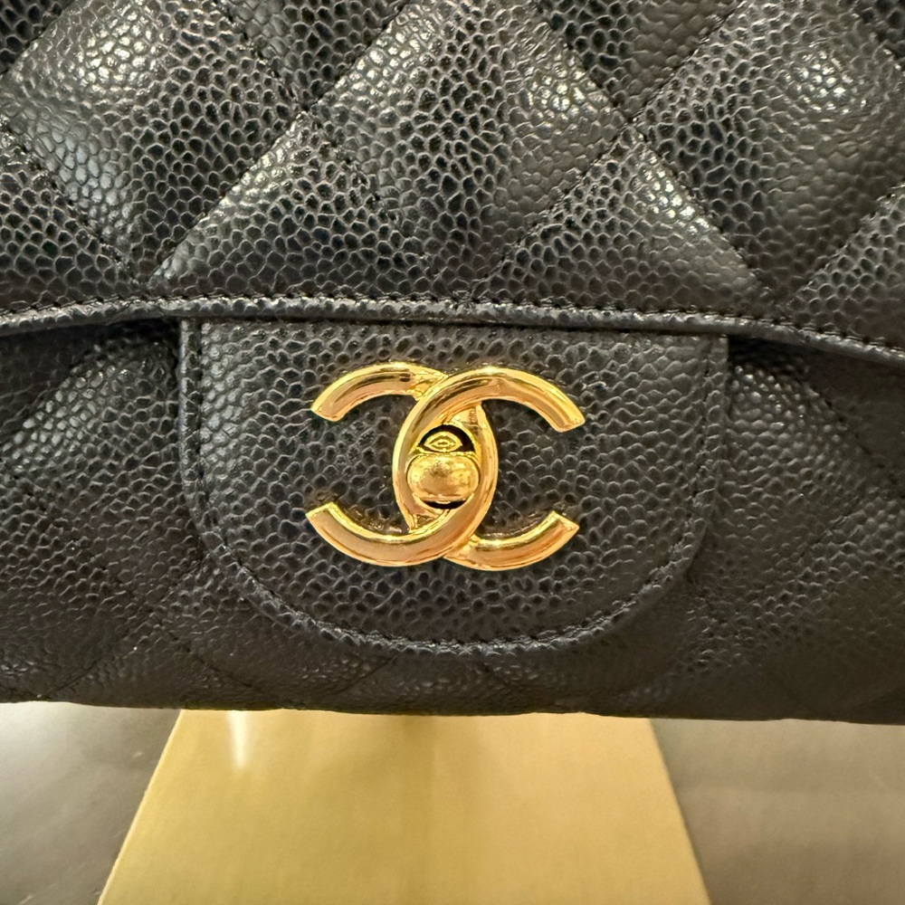 CHANEL Jumbo Black Quilted Leather Shoulder Bag with Gold Hardware - Picture 4 of 16